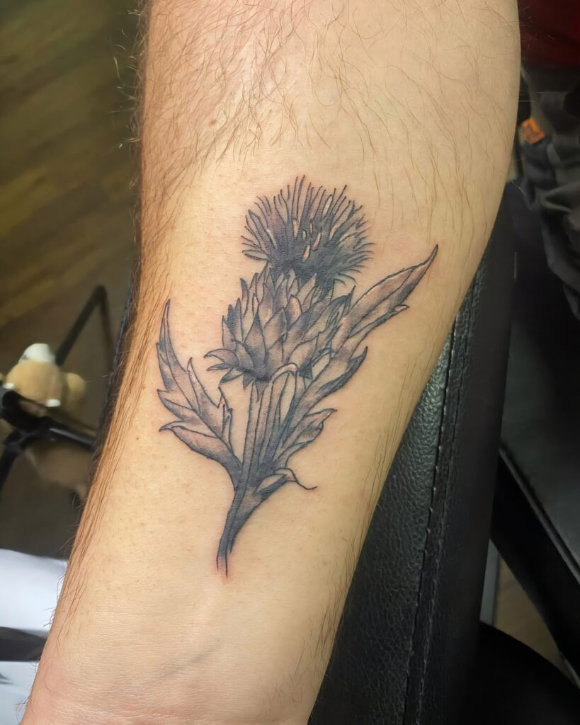 scottish flower tattoo by sami